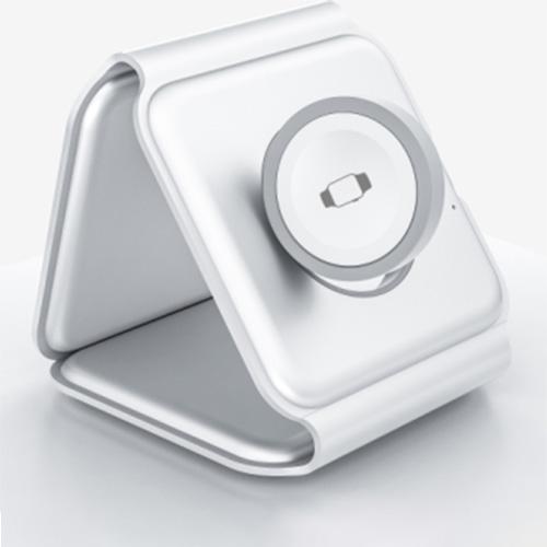 ويوو شاحن لاسلكي M6 قابل للطي 3 في1 ابيض