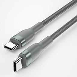 ويوو كومبو مجموعة كابل بيانات Type C الي Type C للشحن السريع100واط 20سم 150سم 200سم 3قطع رمادي