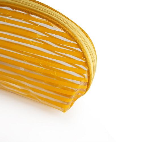 حقيبة مكياج شفافه اصفر