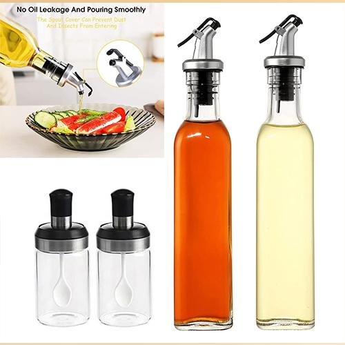 مجموعة زجاجات تخزين الزيت والخل 4قطع موديل رقم.k2030