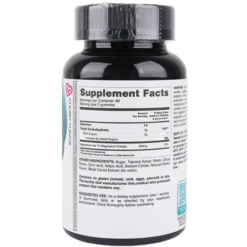 ليفز ماغنيسيوم مكمل غذائي على هيئة علكة جيلاتينية بنكهة الكرز للاسترخاء والتقليل من التوتر العصبي 60حبة