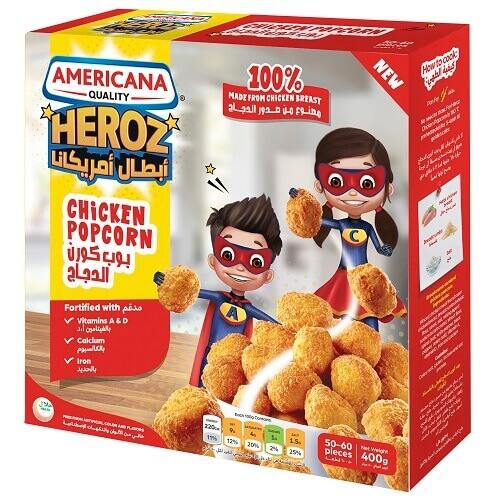 امريكانا هيروز بوب كورن دجاج مجمد 400جم