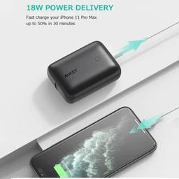 اوكي الترا كومباكت باور بانك 10000مللي امبير بمنفذين PD Type C وUSB QC3.0 بقدره 22.5واط