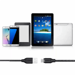 اوكي كابل نايلون مضفر USB الى مايكرو USB بطول 2م اسود