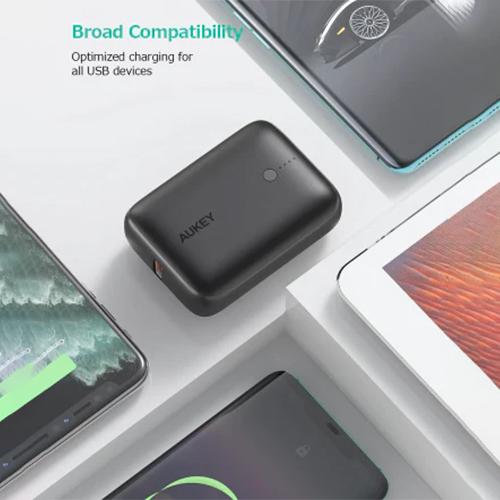 اوكي الترا كومباكت باور بانك 10000مللي امبير بمنفذين PD Type C وUSB QC3.0 بقدره 22.5واط