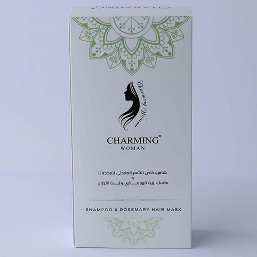 شارمنغ وومن بكدج العناية بالشعر الدهني شامبو 400مل + ماسك زيت الروزماري وزيت الارجان