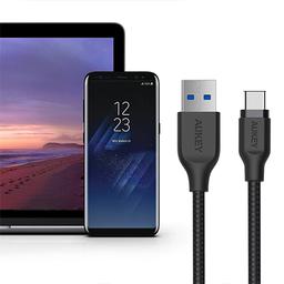 اوكي كابل مضفر نايلون USB 3.1 الى Type C بقدره 60واط 2م اسود