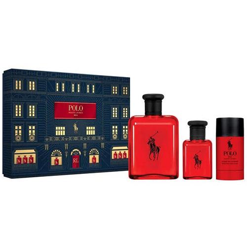 طقم عطر رالف لوران بولو ريد اكستريم او دو بيرفيوم للرجال 3حبة