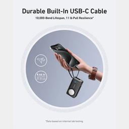 انكر ماج جو باور بنك 10000مللي امبير 35واط لساعة ابل وكابل مدمج Type C اسود موديل رقم.A1657H11 