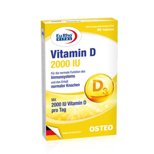 يورو فيتال فيتامين د 2000IU مكمل غذائي لتعزيز المناعة 60قرص
