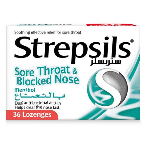 ستربسلز اقراص ملطفه لتخفيف اعراض التهاب الحنجرة بالنعناع 36قرص استحلاب