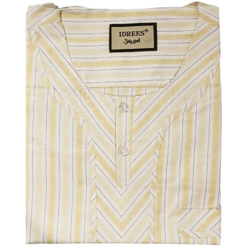 ادريس دشداشة نوم مخطط نص كم برتقالي