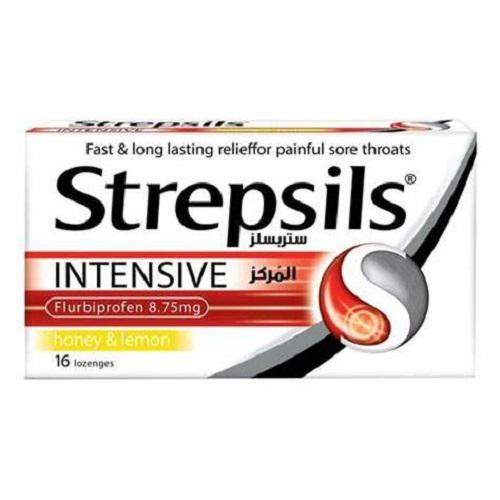 ستربسلز المركز بالعسل والليمون راحة سريعة وطويلة الامد لالتهاب الحلق المؤلم 16قرص استحلاب