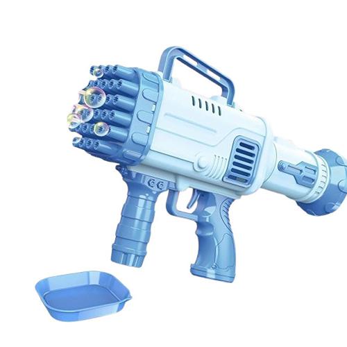 مسدس فقاعات كهربائي ازرق مع محلول صابون