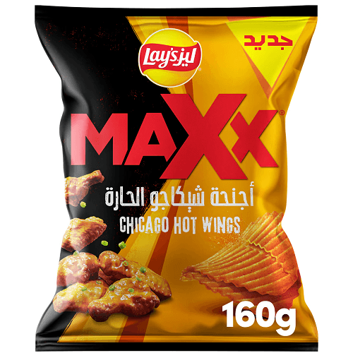 ليز ماكس رقائق بطاط اجنحة شيكاجو الحارة 160جم