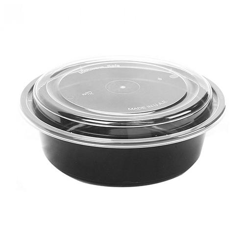 طقم صحون مدور بلاستيك مع غطاء شفاف 950مل 10حبة رقم.32