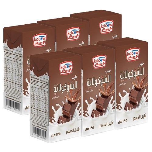 كي دي كاو حليب قليل الدسم بنكهة الشوكولاتة 135مل 6حبة