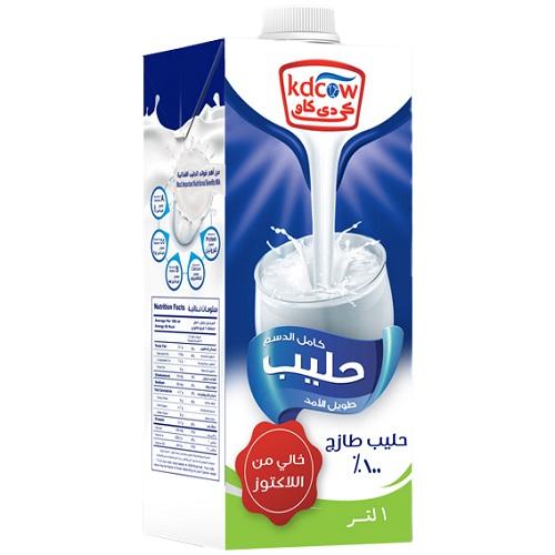 كي دي كاو حليب كامل الدسم طويل الامد خالي من اللاكتوز 1لتر