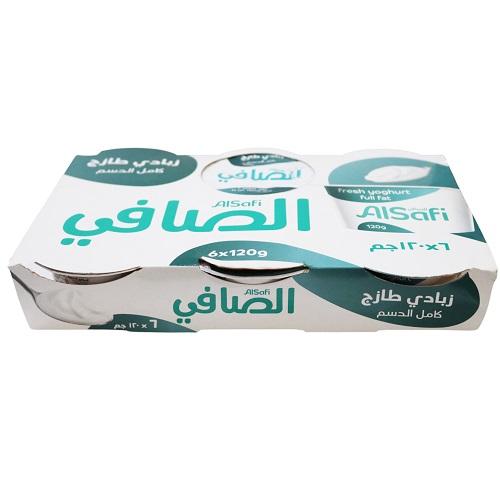 الصافي زبادي طازج كامل الدسم 120جم 6حبة