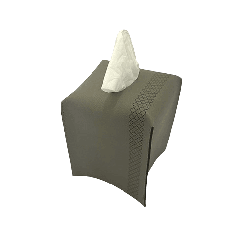 علبة مناديل مربعه رمادى فاتح