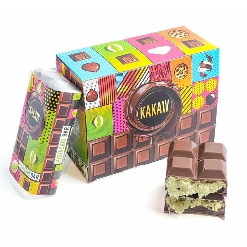 كاكاو بار بحشوة الفستق والكنافة 100جم 5حبة