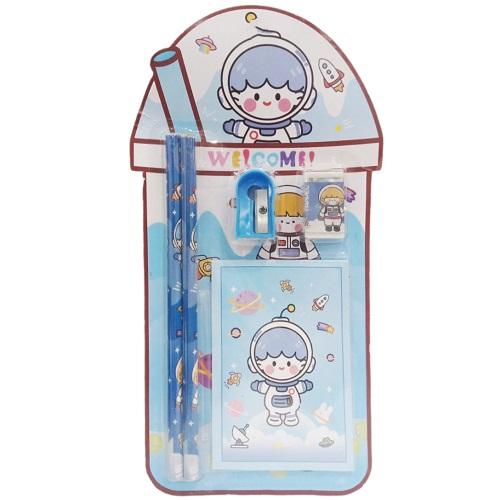 مجموعة ادوات مدرسية ازرق رقم.9004