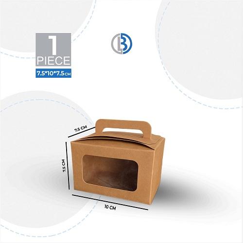 علب كرتون كرافت مع نافذة 10×7.5×7.5سم 1حبة