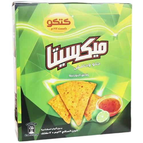 كتكو ميكسيتا رقائق التورتيلا حلو وحامض 23جم 12حبة