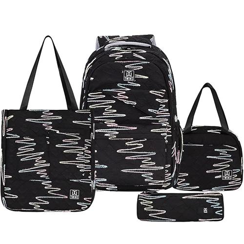 توينز مجموعة العودة الى المدرسة حقيبة ظهر مقلمة حقيبة اكل وحقيبة رياضة 4قطع #13