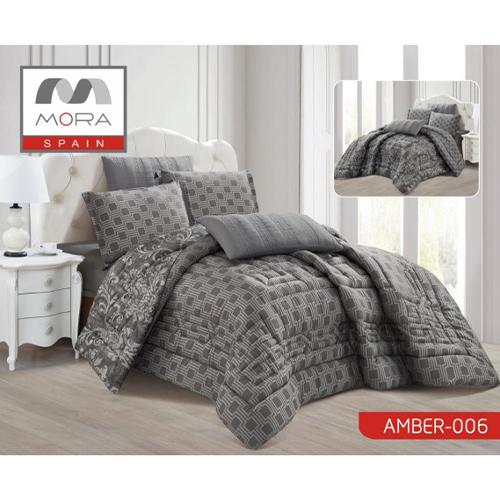 مورا امبير كينج 006 لحاف نفرين 240x260سم 6قطع رمادي غامق موديل رقم.J-1109