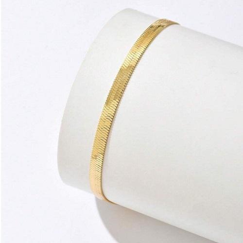 سوار قدم انيق بتصميم لمسة الافعي المسطحة