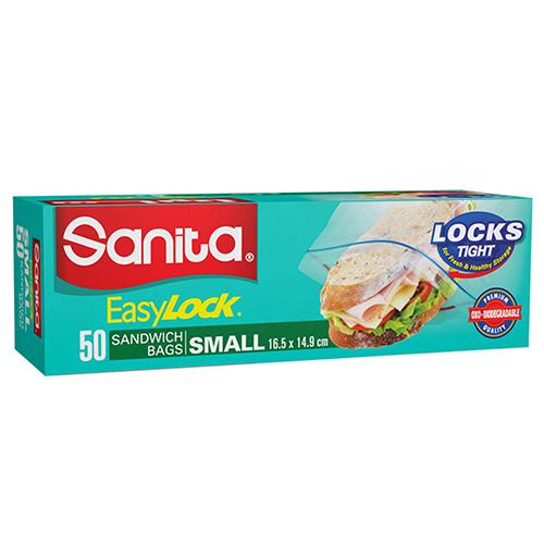 سانيتا اكياس حفظ الطعام القابلة للتحلل سهلة القفل مقاس 16.50×14.90سم 50كيس