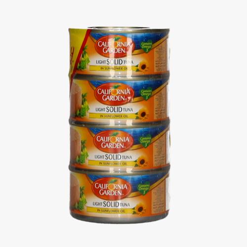 حدائق كاليفورنيا قطعة تونا خفيفة بعباد الشمس 4قطع×170جم