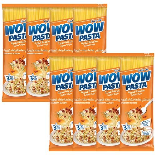واو باستا معكرونة فورية سباغيتي صلصة بيضاء كريمية 88جم 8حبة