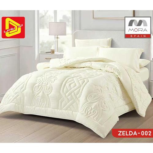 مورا زيلدا رقم.002 طقم لحاف نفرين 240x260سم 6قطع اوف وايت موديل رقم.J-1133