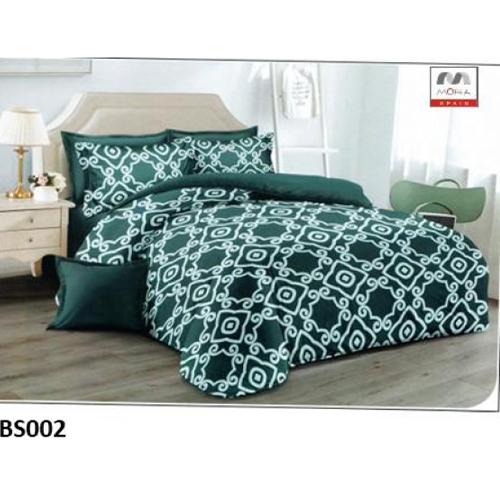 مورا مفرش بيد سبريد مشجر مضغوط نفرين 240×260سم 6قطع اخضر ماربل موديل رقم.J-1127