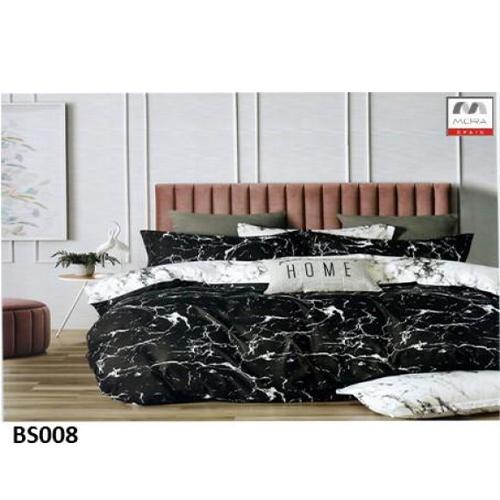 مورا مفرش بيد سبريد مشجر مضغوط نفرين 240×260سم 6قطع اسود ابيض موديل رقم.J-1127